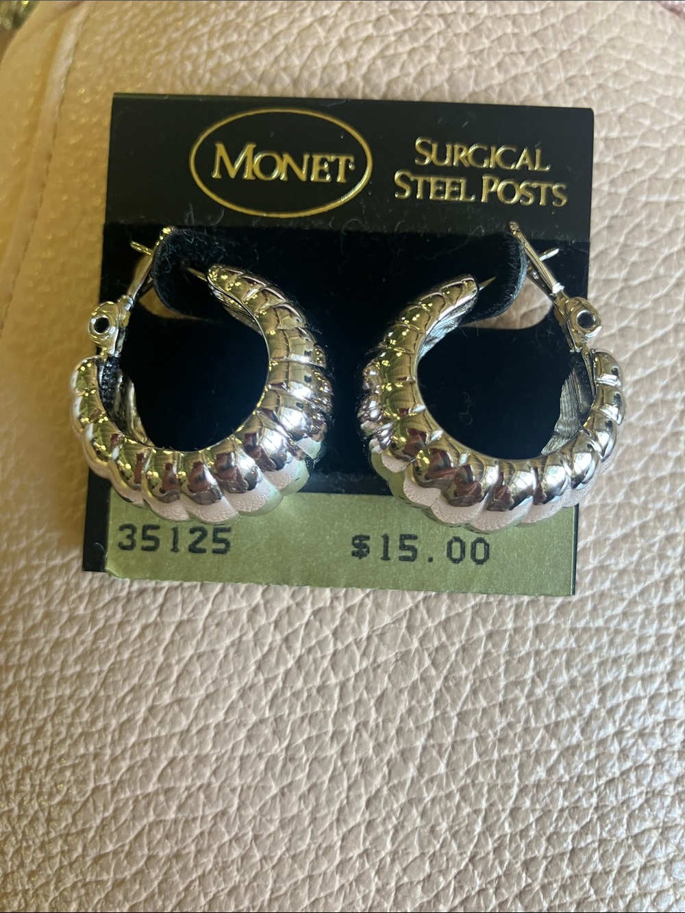 Monet Shiny Silver Scalloped Hoop Earrings - MAKE AN OFFER